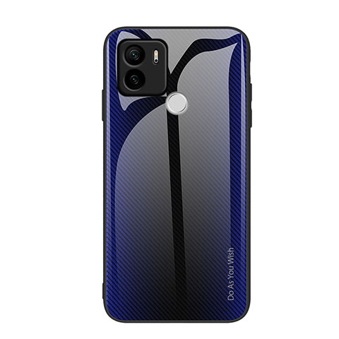 Custodia Silicone Specchio Laterale Sfumato Arcobaleno Cover JM1 per Xiaomi Redmi A1 Plus Blu