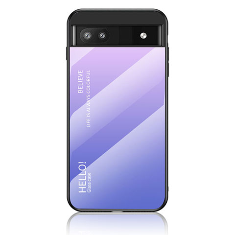 Custodia Silicone Specchio Laterale Sfumato Arcobaleno Cover LS1 per Google Pixel 6a 5G Lavanda