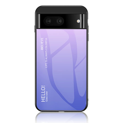 Custodia Silicone Specchio Laterale Sfumato Arcobaleno Cover LS1 per Google Pixel 7 5G Lavanda