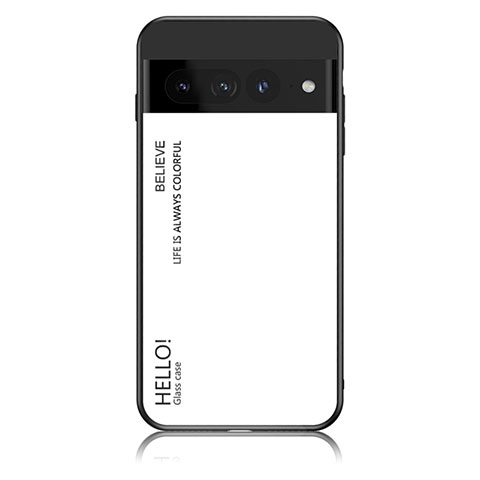 Custodia Silicone Specchio Laterale Sfumato Arcobaleno Cover LS1 per Google Pixel 7 Pro 5G Bianco