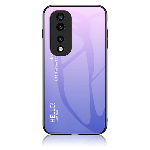 Custodia Silicone Specchio Laterale Sfumato Arcobaleno Cover LS1 per Huawei Honor 70 Pro 5G Lavanda