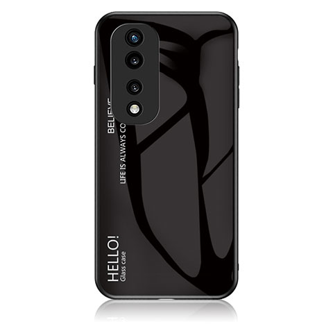 Custodia Silicone Specchio Laterale Sfumato Arcobaleno Cover LS1 per Huawei Honor 70 Pro+ Plus 5G Nero