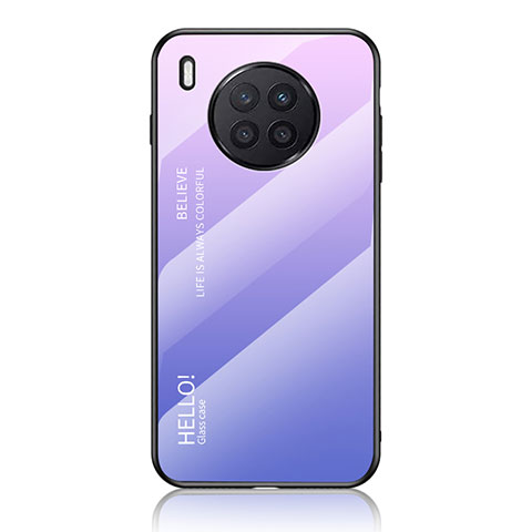 Custodia Silicone Specchio Laterale Sfumato Arcobaleno Cover LS1 per Huawei Nova 8i Lavanda