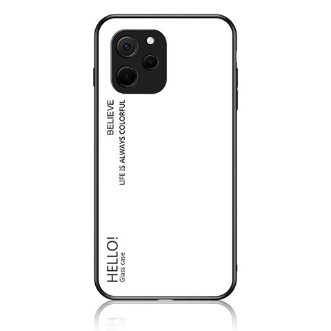 Custodia Silicone Specchio Laterale Sfumato Arcobaleno Cover LS1 per Huawei Nova Y61 Bianco