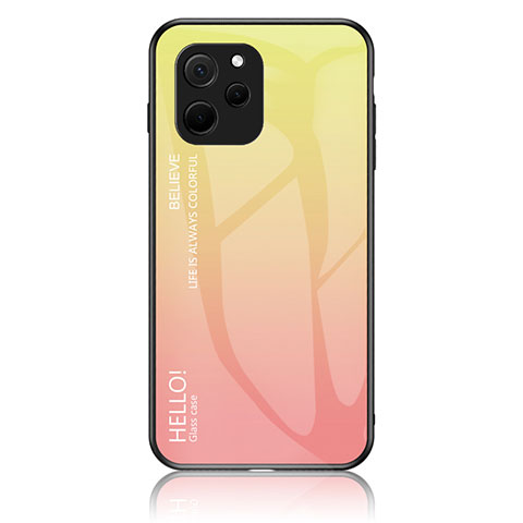 Custodia Silicone Specchio Laterale Sfumato Arcobaleno Cover LS1 per Huawei Nova Y61 Giallo