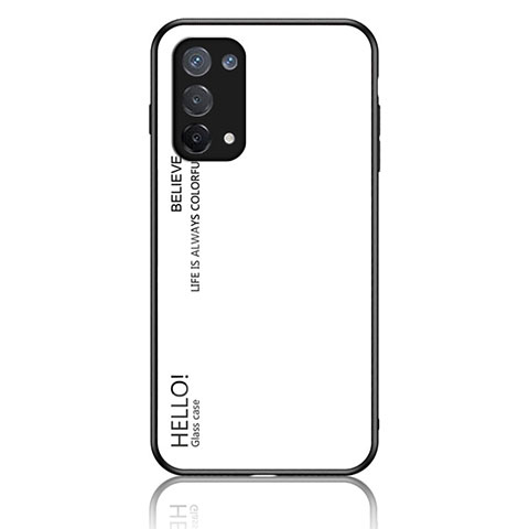 Custodia Silicone Specchio Laterale Sfumato Arcobaleno Cover LS1 per Oppo Reno6 Lite Bianco