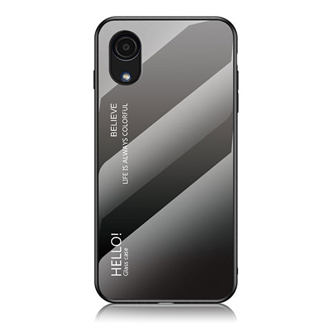 Custodia Silicone Specchio Laterale Sfumato Arcobaleno Cover LS1 per Samsung Galaxy A03 Core Grigio Scuro