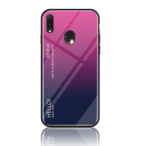 Custodia Silicone Specchio Laterale Sfumato Arcobaleno Cover LS1 per Samsung Galaxy A20e Rosa Caldo