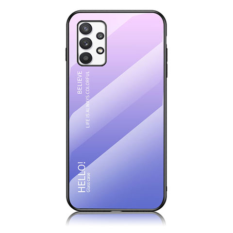 Custodia Silicone Specchio Laterale Sfumato Arcobaleno Cover LS1 per Samsung Galaxy A53 5G Lavanda