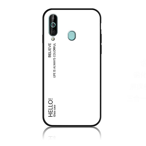 Custodia Silicone Specchio Laterale Sfumato Arcobaleno Cover LS1 per Samsung Galaxy A60 Bianco