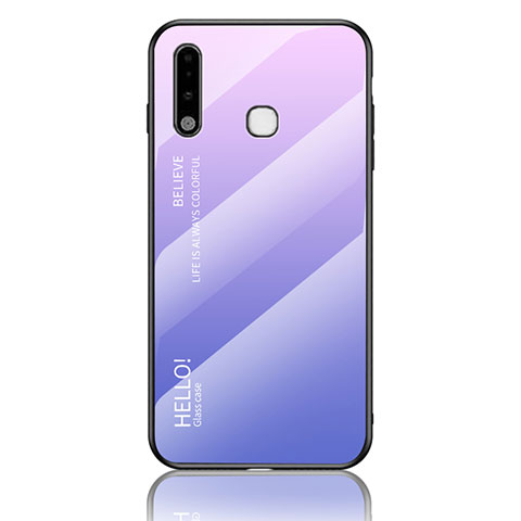 Custodia Silicone Specchio Laterale Sfumato Arcobaleno Cover LS1 per Samsung Galaxy A70E Lavanda