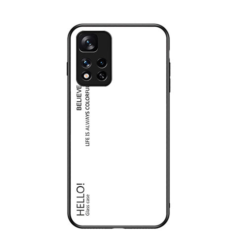 Custodia Silicone Specchio Laterale Sfumato Arcobaleno Cover LS1 per Xiaomi Mi 11i 5G (2022) Bianco