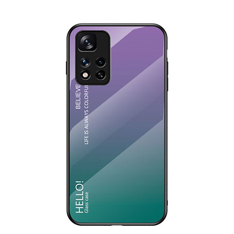 Custodia Silicone Specchio Laterale Sfumato Arcobaleno Cover LS1 per Xiaomi Mi 11i 5G (2022) Multicolore