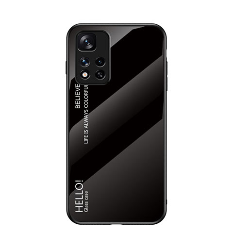 Custodia Silicone Specchio Laterale Sfumato Arcobaleno Cover LS1 per Xiaomi Mi 11i 5G (2022) Nero