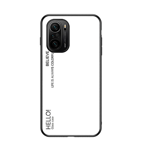 Custodia Silicone Specchio Laterale Sfumato Arcobaleno Cover LS1 per Xiaomi Mi 11i 5G Bianco