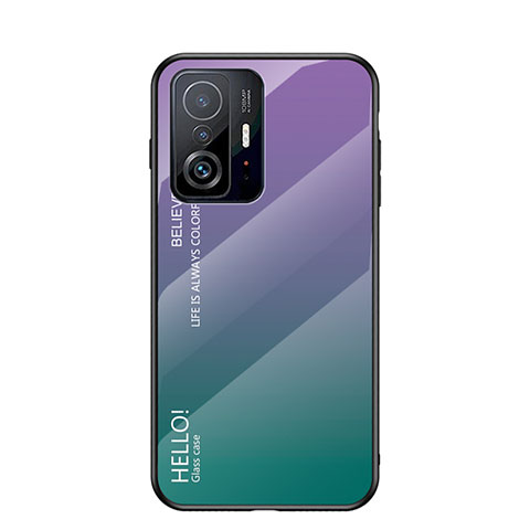 Custodia Silicone Specchio Laterale Sfumato Arcobaleno Cover LS1 per Xiaomi Mi 11T 5G Multicolore