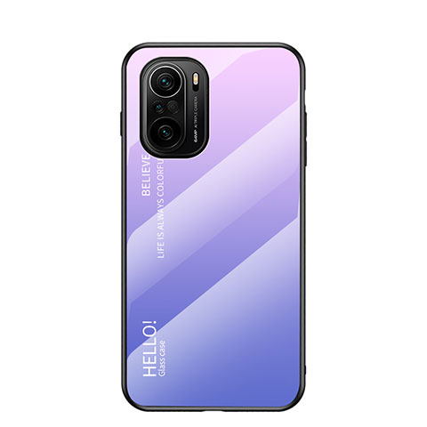 Custodia Silicone Specchio Laterale Sfumato Arcobaleno Cover LS1 per Xiaomi Mi 11X Pro 5G Lavanda