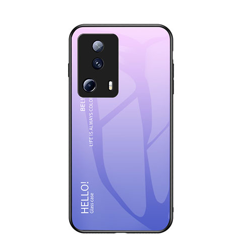 Custodia Silicone Specchio Laterale Sfumato Arcobaleno Cover LS1 per Xiaomi Mi 12 Lite NE 5G Lavanda