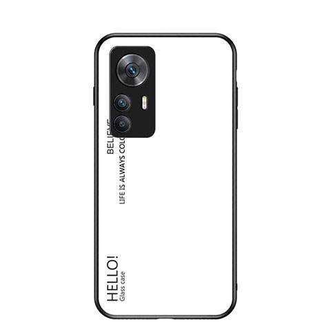 Custodia Silicone Specchio Laterale Sfumato Arcobaleno Cover LS1 per Xiaomi Mi 12T Pro 5G Bianco