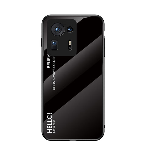 Custodia Silicone Specchio Laterale Sfumato Arcobaleno Cover LS1 per Xiaomi Mi Mix 4 5G Nero