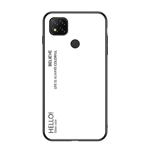 Custodia Silicone Specchio Laterale Sfumato Arcobaleno Cover LS1 per Xiaomi POCO C3 Bianco