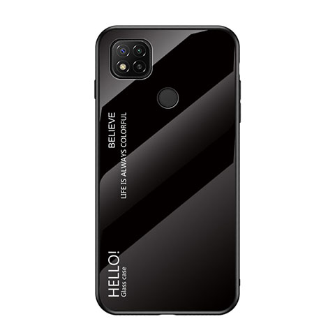 Custodia Silicone Specchio Laterale Sfumato Arcobaleno Cover LS1 per Xiaomi POCO C3 Nero