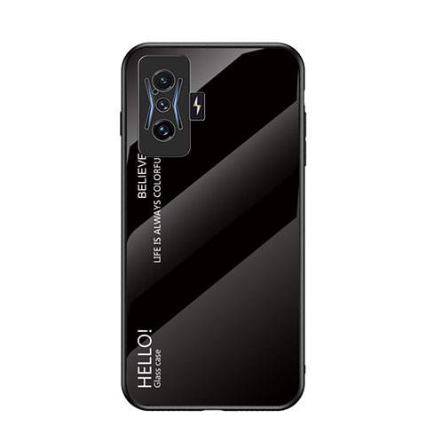 Custodia Silicone Specchio Laterale Sfumato Arcobaleno Cover LS1 per Xiaomi Poco F4 GT 5G Nero