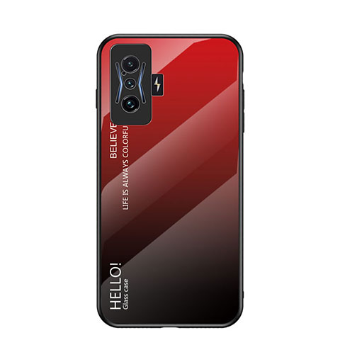 Custodia Silicone Specchio Laterale Sfumato Arcobaleno Cover LS1 per Xiaomi Poco F4 GT 5G Rosso