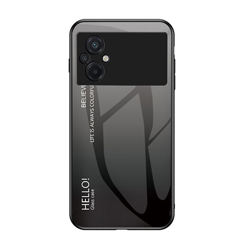 Custodia Silicone Specchio Laterale Sfumato Arcobaleno Cover LS1 per Xiaomi Poco M5 4G Grigio Scuro