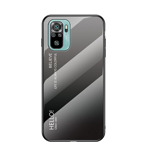 Custodia Silicone Specchio Laterale Sfumato Arcobaleno Cover LS1 per Xiaomi Poco M5S Grigio Scuro