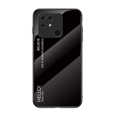 Custodia Silicone Specchio Laterale Sfumato Arcobaleno Cover LS1 per Xiaomi Redmi 10 Power Nero