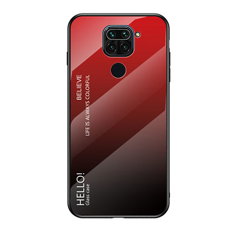 Custodia Silicone Specchio Laterale Sfumato Arcobaleno Cover LS1 per Xiaomi Redmi 10X 4G Rosso