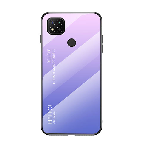 Custodia Silicone Specchio Laterale Sfumato Arcobaleno Cover LS1 per Xiaomi Redmi 9 Activ Lavanda