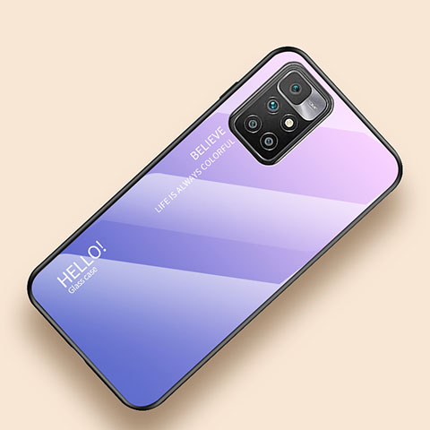 Custodia Silicone Specchio Laterale Sfumato Arcobaleno Cover LS1 per Xiaomi Redmi Note 11 4G (2021) Lavanda