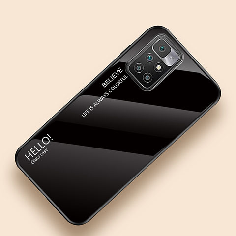 Custodia Silicone Specchio Laterale Sfumato Arcobaleno Cover LS1 per Xiaomi Redmi Note 11 4G (2021) Nero