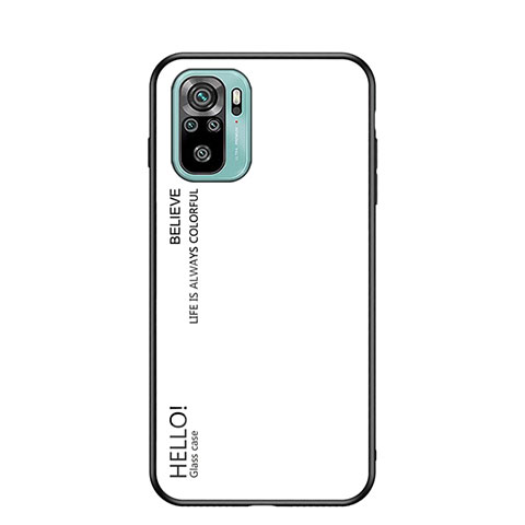 Custodia Silicone Specchio Laterale Sfumato Arcobaleno Cover LS1 per Xiaomi Redmi Note 11 SE India 4G Bianco