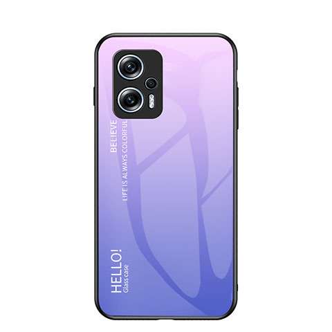 Custodia Silicone Specchio Laterale Sfumato Arcobaleno Cover LS1 per Xiaomi Redmi Note 11T Pro+ Plus 5G Lavanda