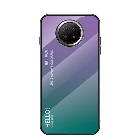 Custodia Silicone Specchio Laterale Sfumato Arcobaleno Cover LS1 per Xiaomi Redmi Note 9T 5G Multicolore