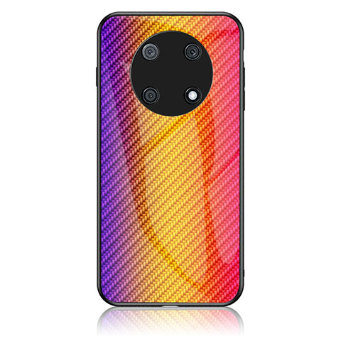 Custodia Silicone Specchio Laterale Sfumato Arcobaleno Cover LS2 per Huawei Enjoy 50 Pro Arancione