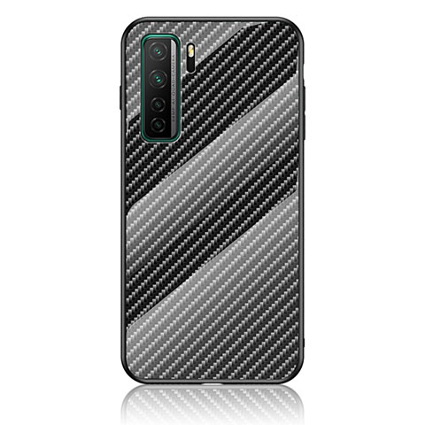 Custodia Silicone Specchio Laterale Sfumato Arcobaleno Cover LS2 per Huawei Nova 7 SE 5G Nero