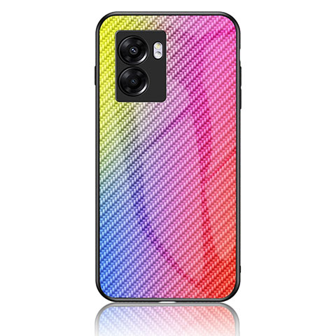 Custodia Silicone Specchio Laterale Sfumato Arcobaleno Cover LS2 per OnePlus Nord N300 5G Rosa