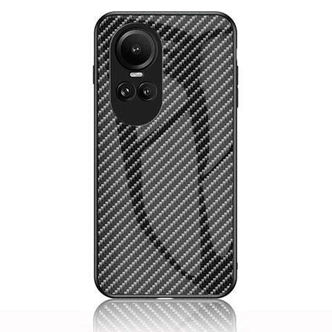 Custodia Silicone Specchio Laterale Sfumato Arcobaleno Cover LS2 per Oppo Reno10 Pro 5G Nero