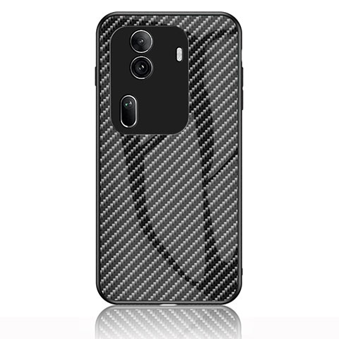 Custodia Silicone Specchio Laterale Sfumato Arcobaleno Cover LS2 per Oppo Reno11 Pro 5G Nero