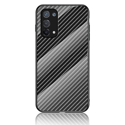 Custodia Silicone Specchio Laterale Sfumato Arcobaleno Cover LS2 per Oppo Reno6 Lite Nero