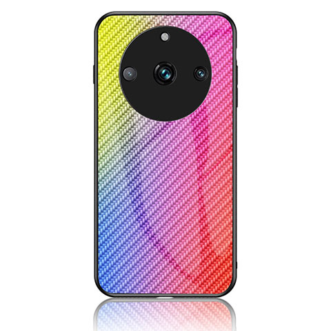 Custodia Silicone Specchio Laterale Sfumato Arcobaleno Cover LS2 per Realme 11 Pro 5G Rosa