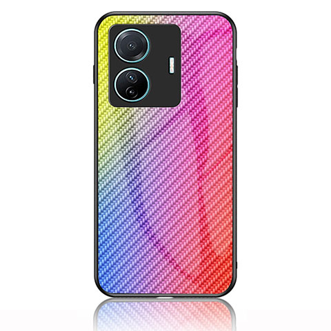 Custodia Silicone Specchio Laterale Sfumato Arcobaleno Cover LS2 per Vivo iQOO Z6 Pro 5G Rosa