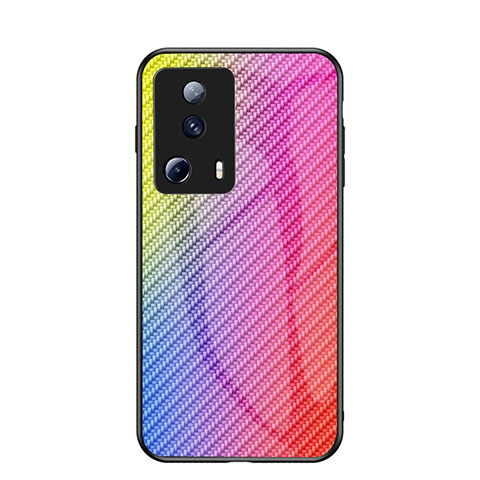 Custodia Silicone Specchio Laterale Sfumato Arcobaleno Cover LS2 per Xiaomi Mi 12 Lite NE 5G Rosa