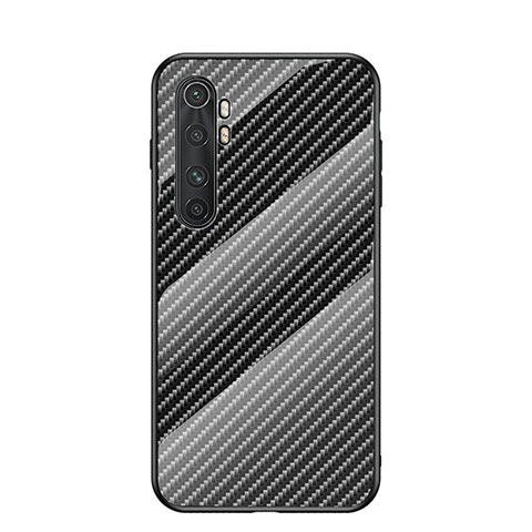 Custodia Silicone Specchio Laterale Sfumato Arcobaleno Cover LS2 per Xiaomi Mi Note 10 Lite Nero