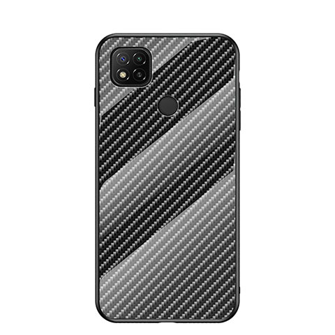 Custodia Silicone Specchio Laterale Sfumato Arcobaleno Cover LS2 per Xiaomi Redmi 9 India Nero