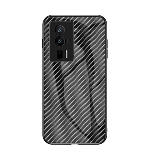 Custodia Silicone Specchio Laterale Sfumato Arcobaleno Cover LS2 per Xiaomi Redmi K60 Pro 5G Nero